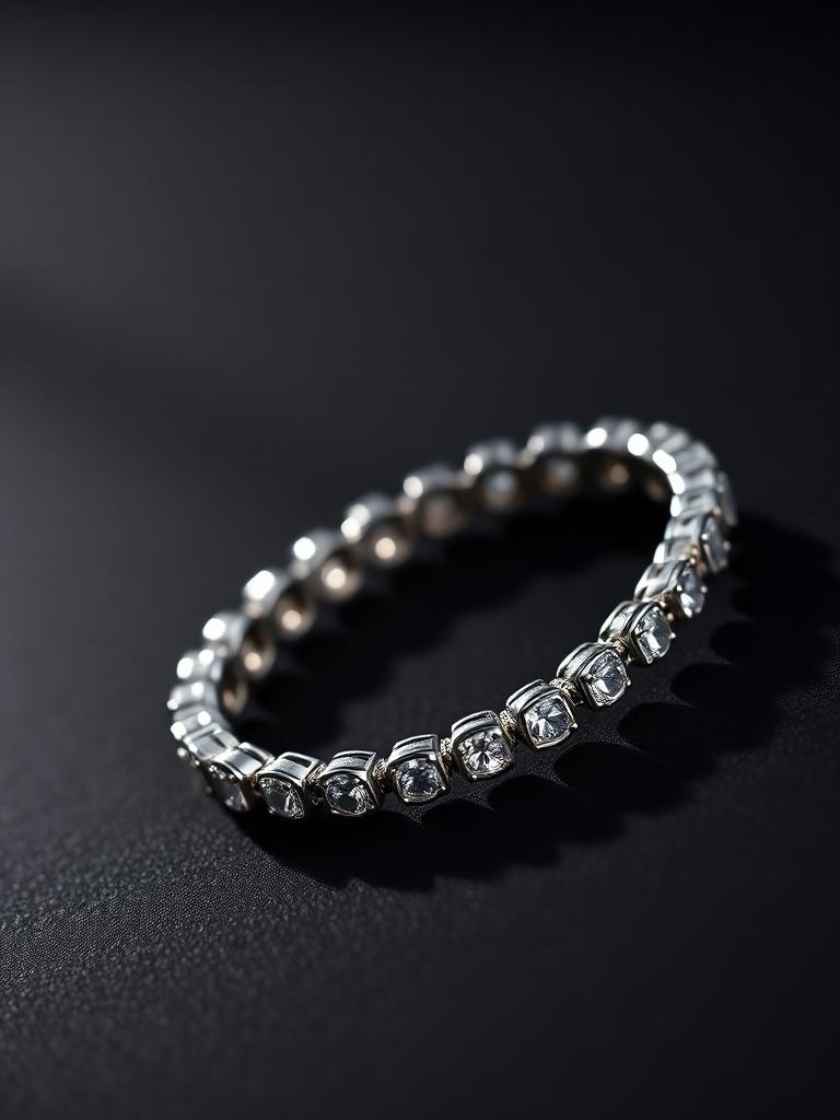 Classic Round Tennis, White Gold