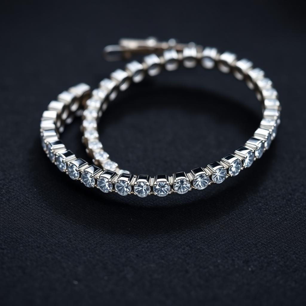 Bezel Tennis Bracelet, White Gold