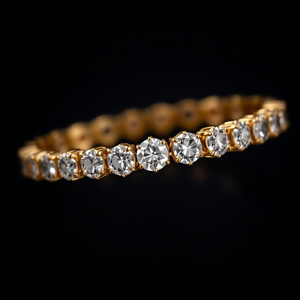 Round Tennis Bracelet, Yellow Gold