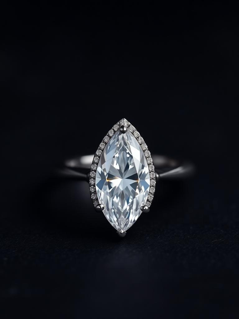 Marquise Hidden Halo, White Gold