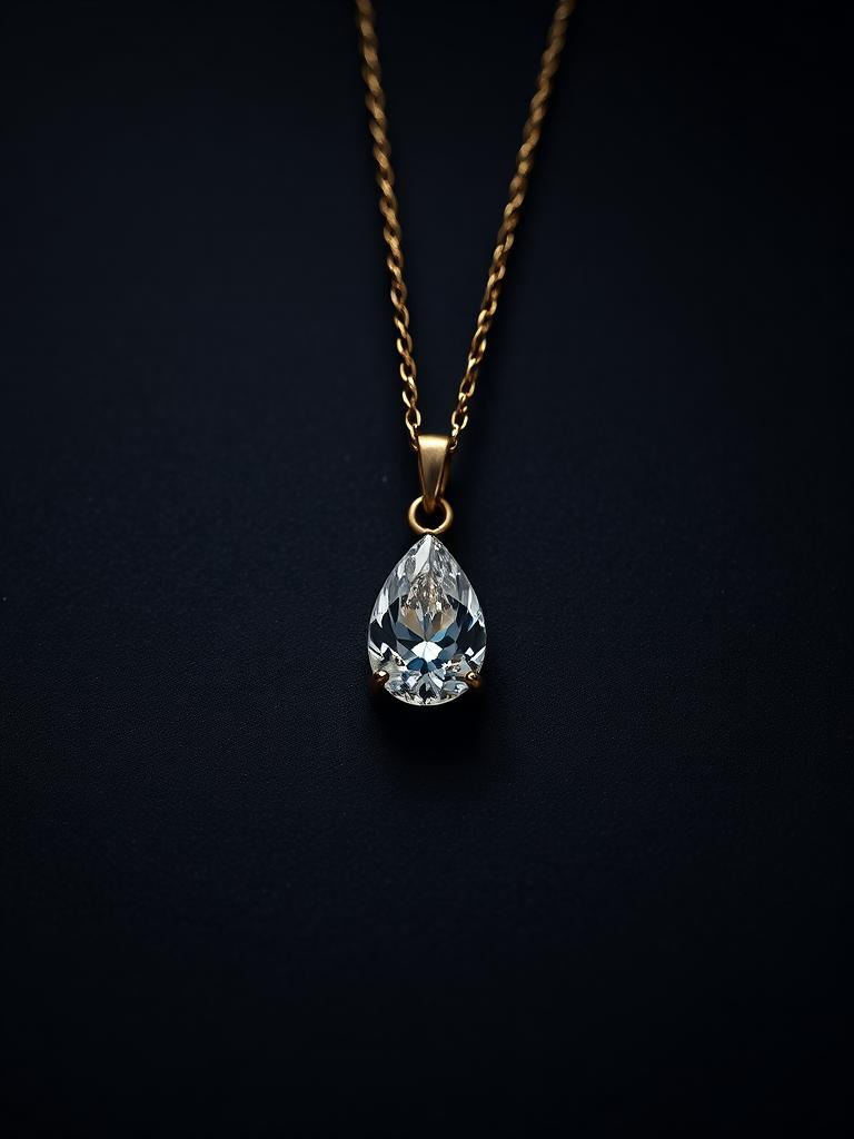 Pear Drop on Fine Chain