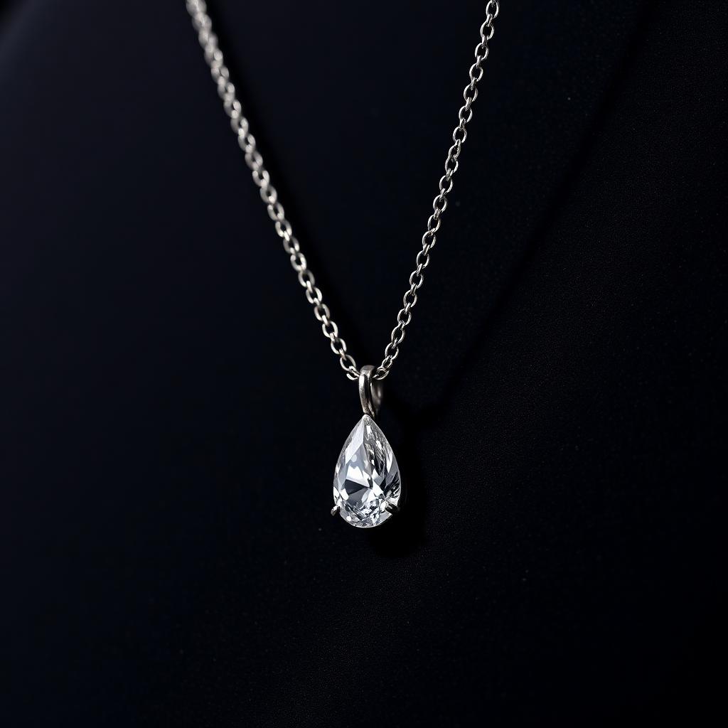 Pear Drop Pendant, Platinum