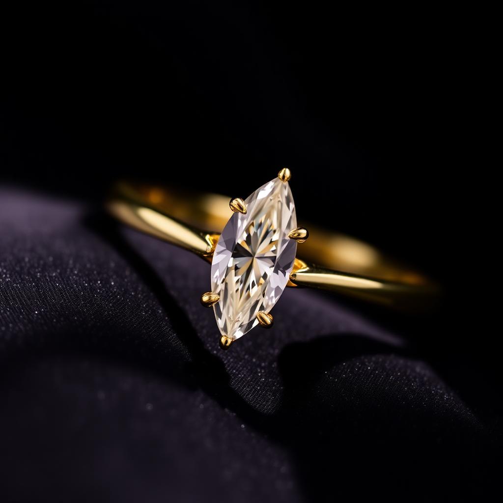 Marquise Solitaire, Yellow Gold