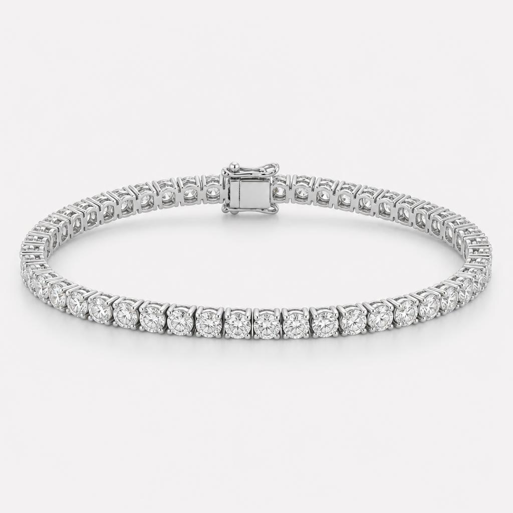 Classic Round Tennis Bracelet — White Gold