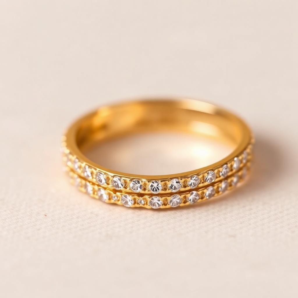 Double-Row Pavé Band — Yellow Gold
