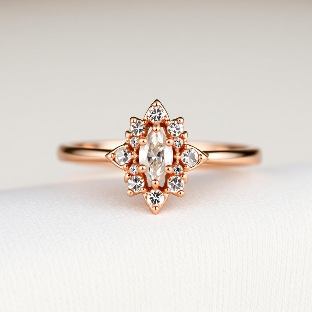 Marquise Cluster Ring — Rose Gold