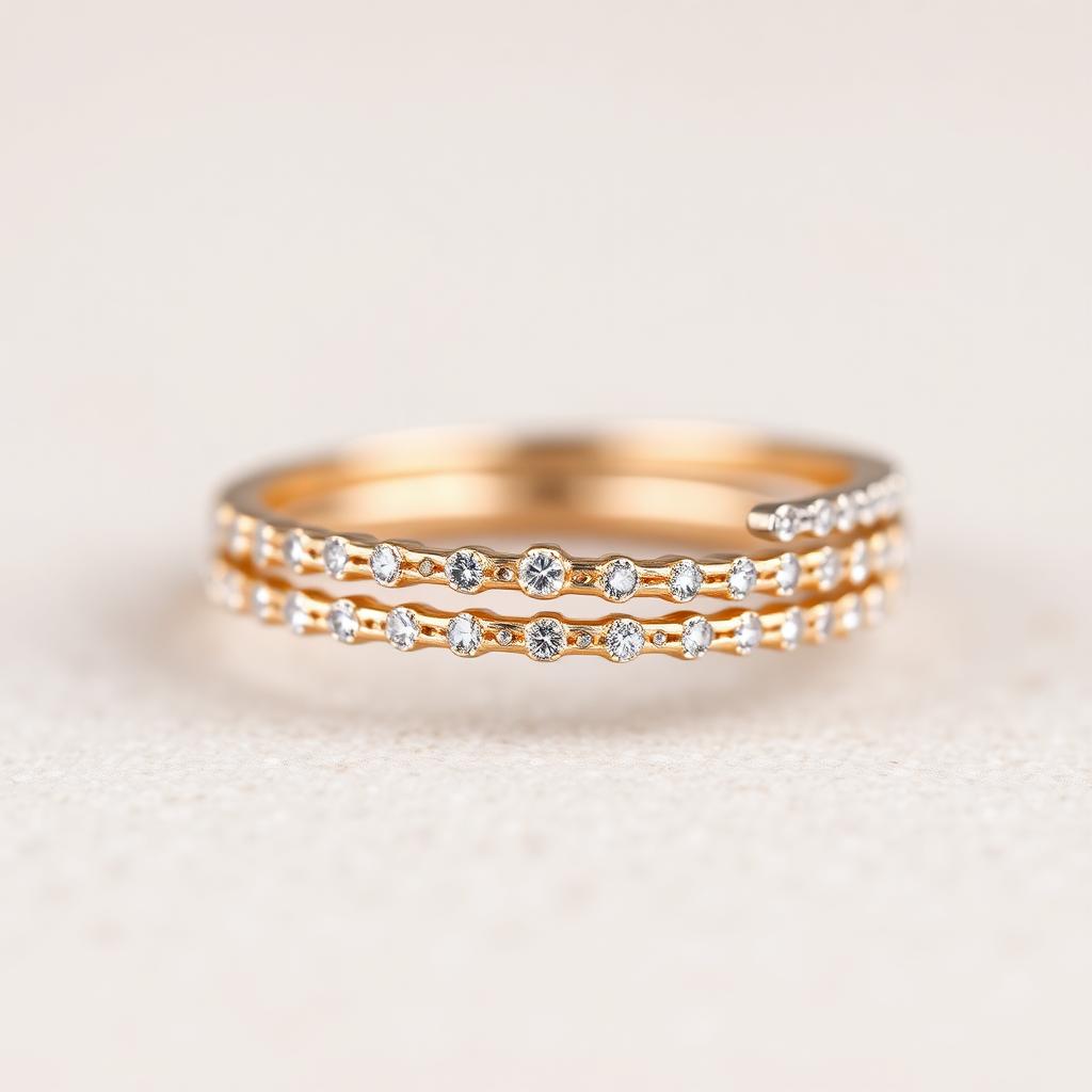 Scattered Diamond Stacking Band — Yellow Gold