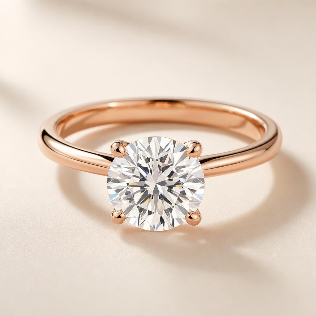Round Solitaire, 1.5 ct — Rose Gold